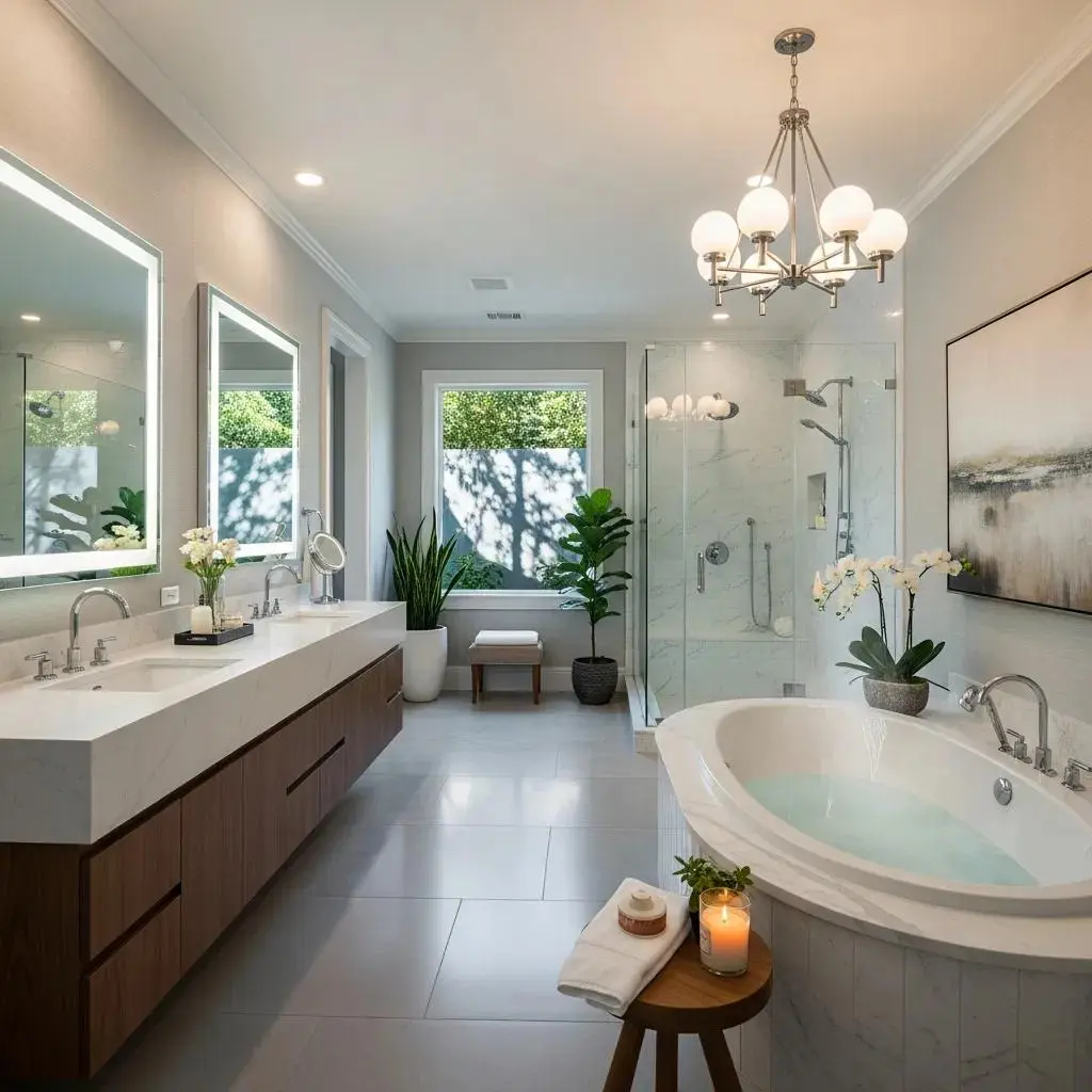 Custom bathroom remodel in Appleton with updated tile, vanity, shower, and finishes